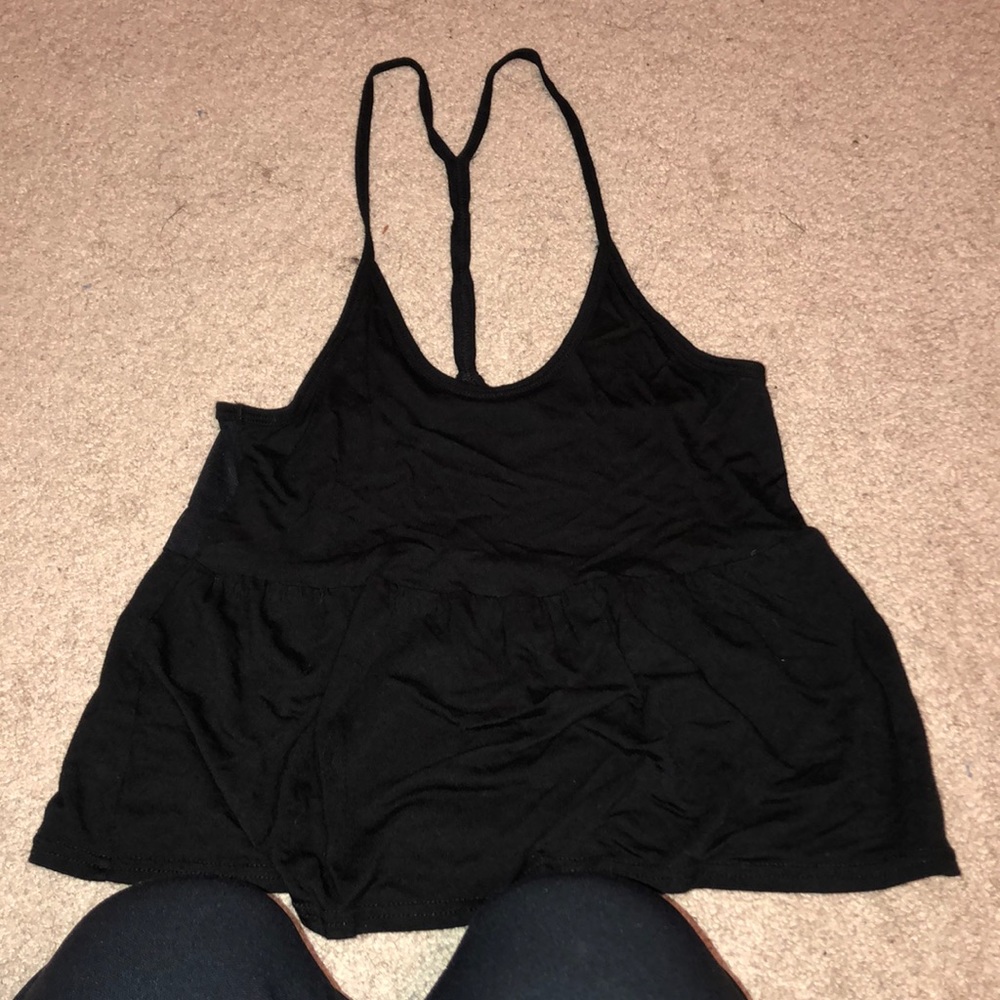 Black peplum tank top